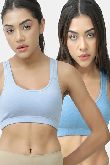 Buy Lady Lyka Soft Strechable Sports Bra (Pack of 2) - Multicolor